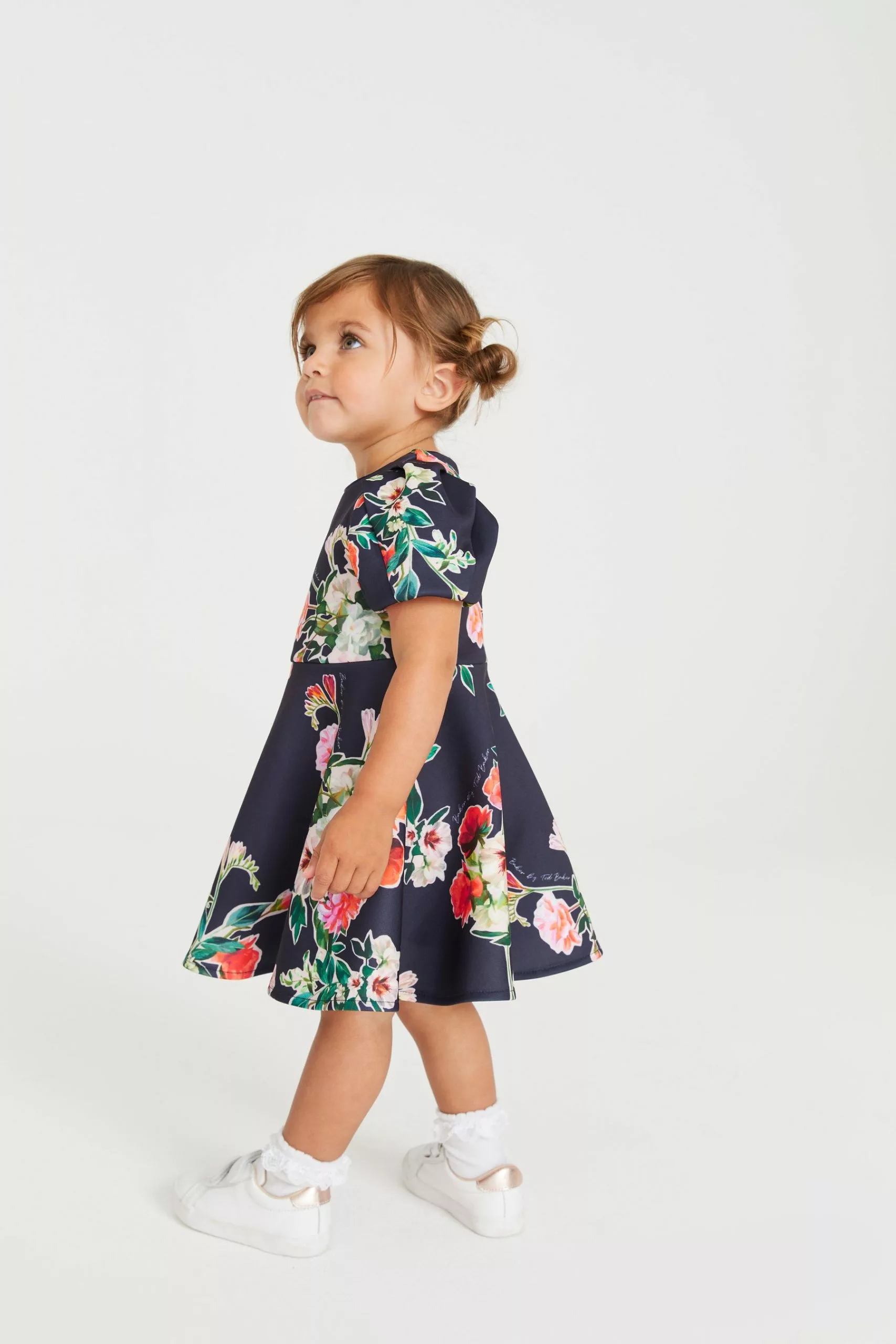 Baker By Ted Baker Navy Blue Floral Scuba Dress - Image 5