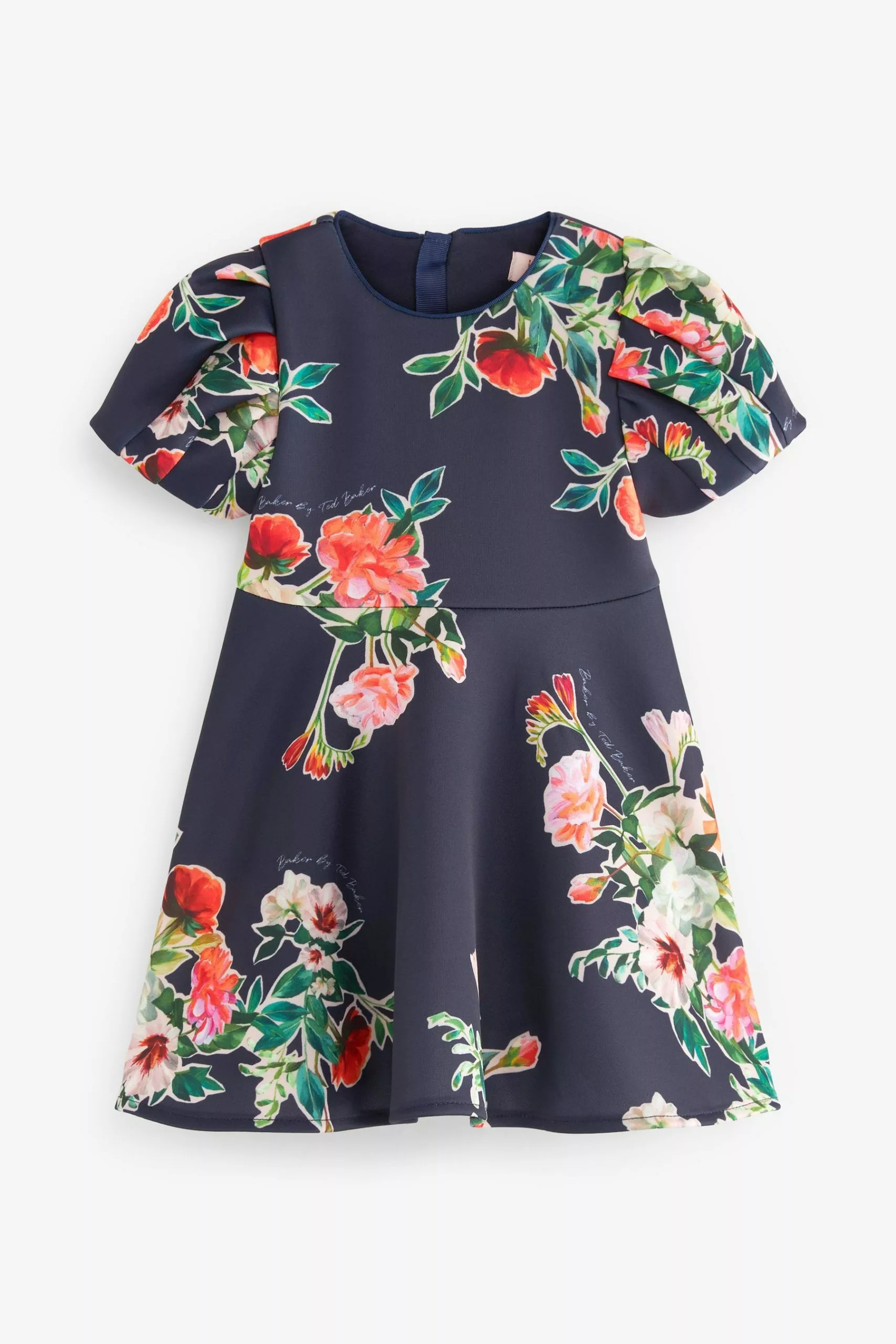 Baker By Ted Baker Navy Blue Floral Scuba Dress - Image 8