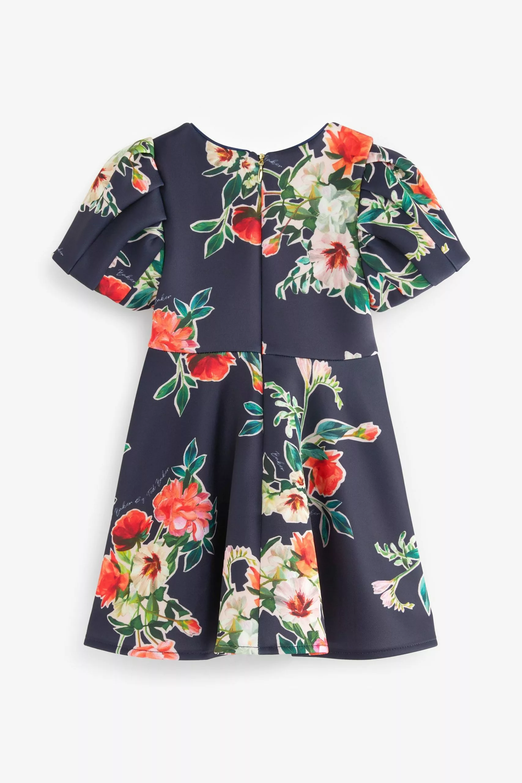 Baker By Ted Baker Navy Blue Floral Scuba Dress - Image 9