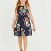 Baker By Ted Baker Navy Blue Floral Bow Dress
