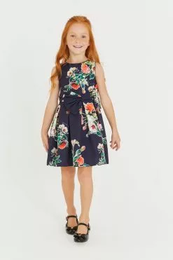 Baker By Ted Baker Navy Blue Floral Bow Dress