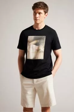 Ted Baker Species Regular Printed Black T-Shirt