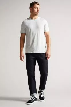 Ted Baker Hawking Grey Marl Short Sleeve Plain T-Shirt