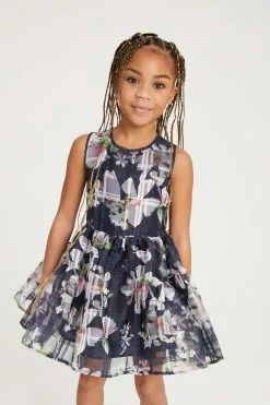 Baker By Ted Baker Navy Blue Burnout Dress