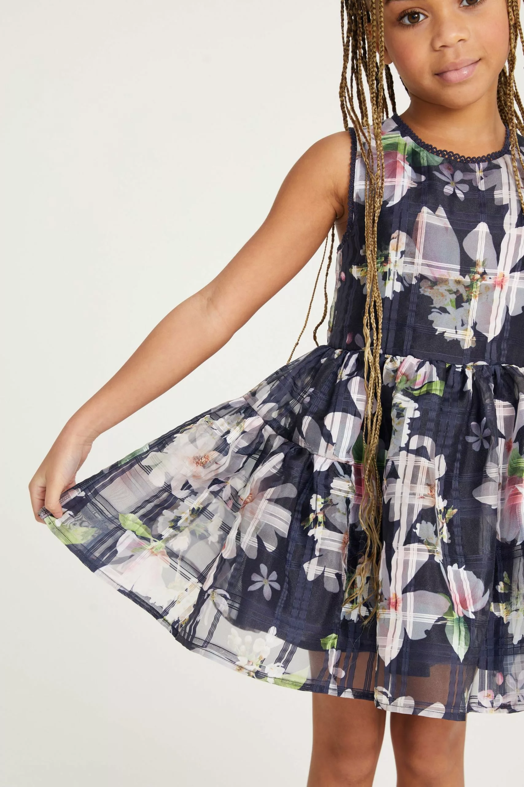 Baker By Ted Baker Navy Blue Burnout Dress - Image 3