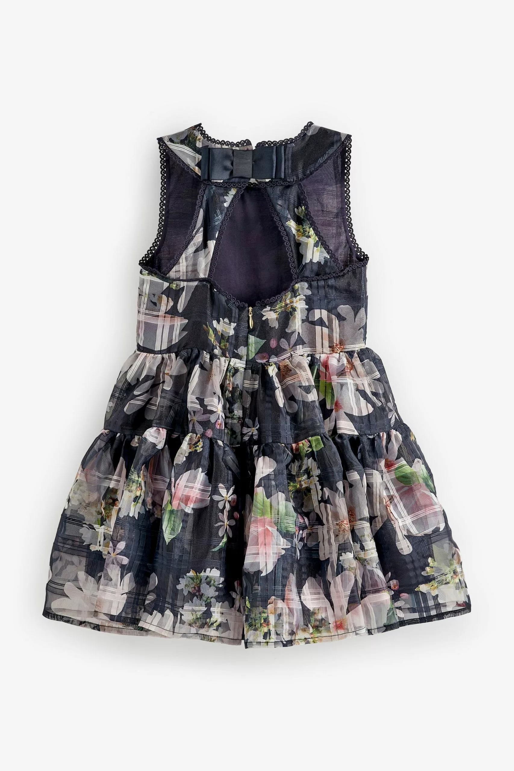 Baker By Ted Baker Navy Blue Burnout Dress - Image 6