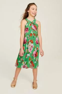 Baker By Ted Baker Green Floral Halter Neck Dress